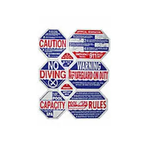 Traffix Graphix TGPS1001 40" X 48" 8-in-1 California Pool & Spa Safety Sign