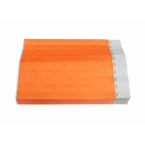 3/4" Tyvek Orange One-time Use Wristbands 500 Pack