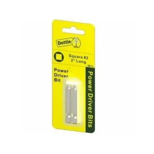 2pc Carded #2x2" #8 - #10 Slotted Power Bit