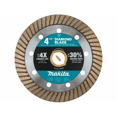Makita 4-1/2" Diameter with 7/8" Arbor Turbo Masonry Diamond Blade Makita 4-1/2" Diameter with 7/8" Arbor Turbo Masonry Diamond Blade