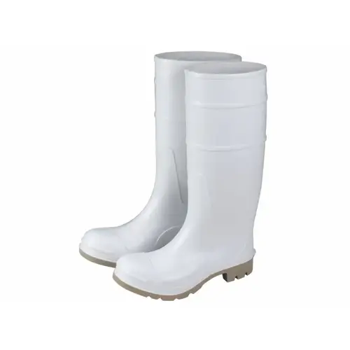 Size 12 Vinyl Boot Over Socks - White Pair