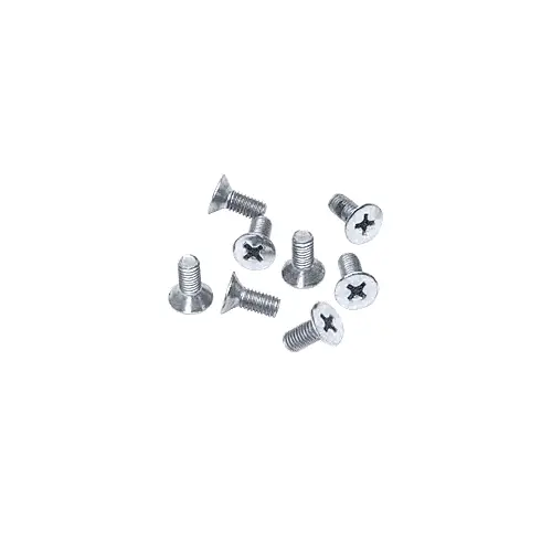 Brushed Satin Chrome 6 x 12 mm Cover Plate Flat Head Phillips Screws Brushed Satin Chrome 6 x 12 mm Cover Plate Flat Head Phillips Screws
