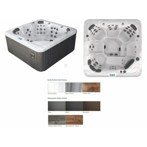 Gl753b Hot Tub Storm Cloud Int/black Ext W/ Circ Pump/led Jets Gl753b Hot Tub Storm Cloud Int/black Ext W/ Circ Pump/led Jets