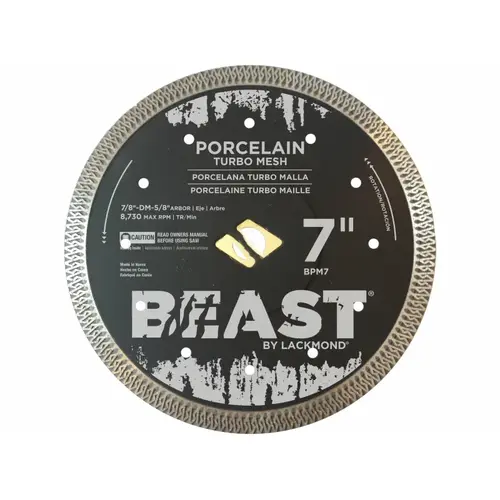 7"x5/8" Beast Turbo Mesh Porcelain Blade