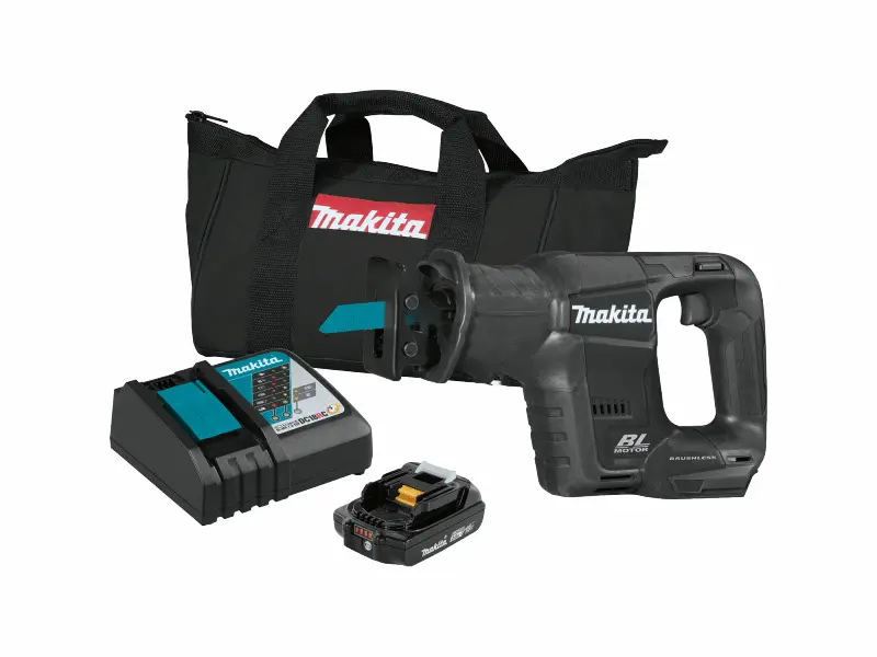 Makita 18-Volt LXT Lithium-Ion Sub-Compact Brushless Cordless Recipro Saw Kit (2.0 Ah) Black XRJ07R1B Makita 18-Volt LXT Lithium-Ion Sub-Compact Brushless Cordless Recipro Saw Kit (2.0 Ah) Black XRJ07R1B