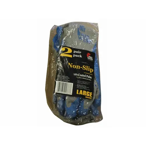 2/pk Polyester String Knit/ Latex Work Glove 2/pk Polyester String Knit/ Latex Work Glove