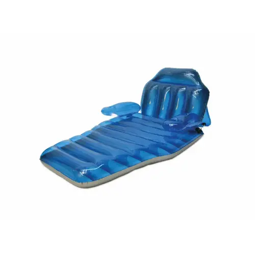 Vinyl Adjustable Chaise Floating Swimming Pool Float Lounge Blue Vinyl Adjustable Chaise Floating Swimming Pool Float Lounge Blue