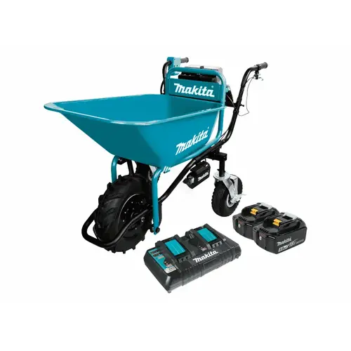 18-Volt X2 (36-Volt) LXT Lithium-Ion Brushless Cordless Power-Assisted Wheelbarrow with Two 5.0 Ah Batteries and Charger Teal 18-Volt X2 (36-Volt) LXT Lithium-Ion Brushless Cordless Power-Assisted Wheelbarrow with Two 5.0 Ah Batteries and Charger Teal