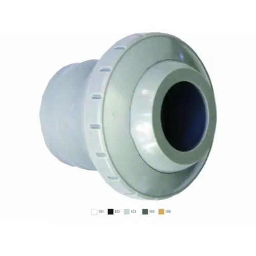 White Three-piece Directional Eyeball Fitting 1 1/2" Knock-in 1" Orifice