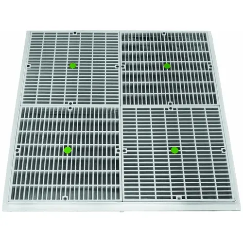 24" Square Frame With Four 12" Square Flat Grate Covers White 24" Square Frame With Four 12" Square Flat Grate Covers White