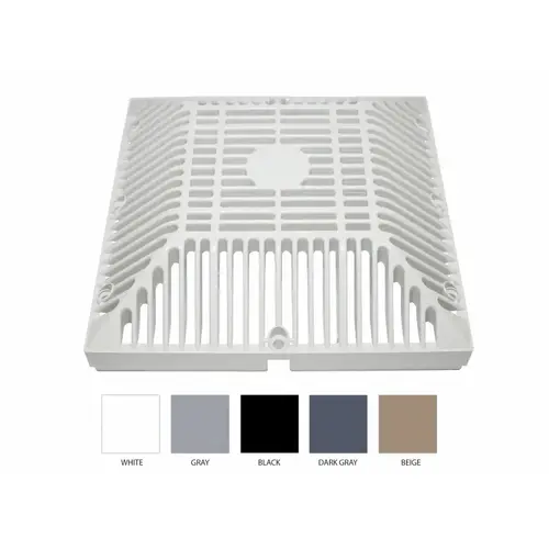 9" x 9" Grate; 9 Inch x 9 Inch, White 9" x 9" Grate; 9 Inch x 9 Inch, White