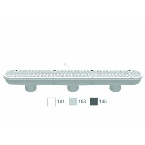 32" White Channel Drain W/ 3-port Sump 32" White Channel Drain W/ 3-port Sump