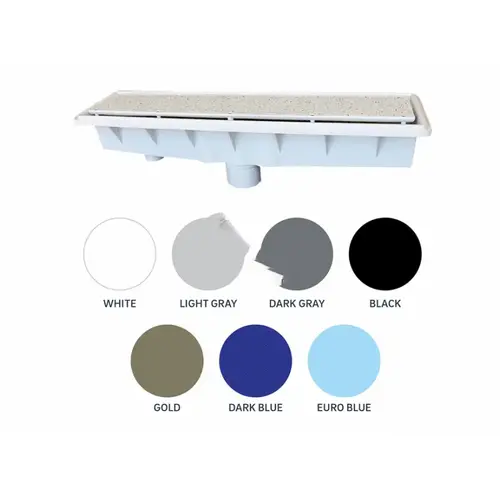 Dark Gray Avsc Single Suction Pebble Top Channel Drain