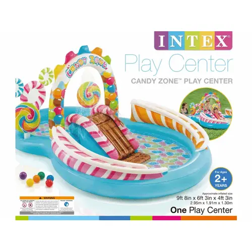 Candy Zone Inflatable Play Center With Slide 116" X 75" X 51"