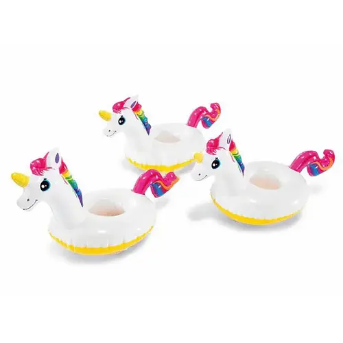 Unicorn Inflatable Drink Floaties 16" X 8" 3 Per Pack