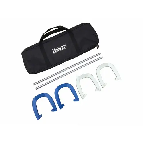 Silver/blue Heavy Duty Horseshoe Set W/ Carry Bag Silver/blue Heavy Duty Horseshoe Set W/ Carry Bag