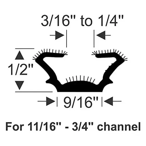 Flexible Window Glass Run Channel 96" Length For Application- 1965-1968 Ford & Mercury AS139596 75000458