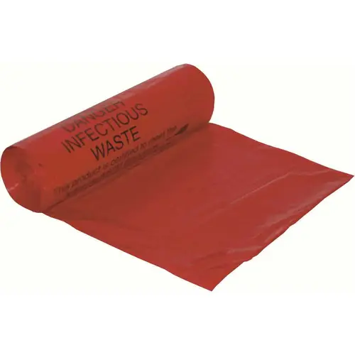 40 Gal. to 45 Gal. Size 40 in. x 46 in. 3 mil Red Bio Hazard Can Liner Color/Finish Family - pack of 10