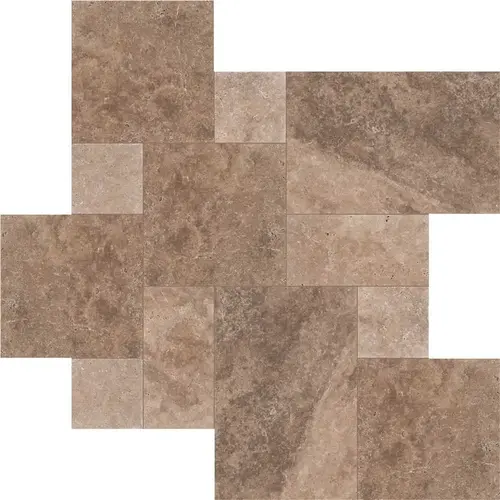 Mediterranean Pattern Walnut Pattern Tumbled Travertine Paver Kits (360 sq. ft./Pallet) - pack of 3