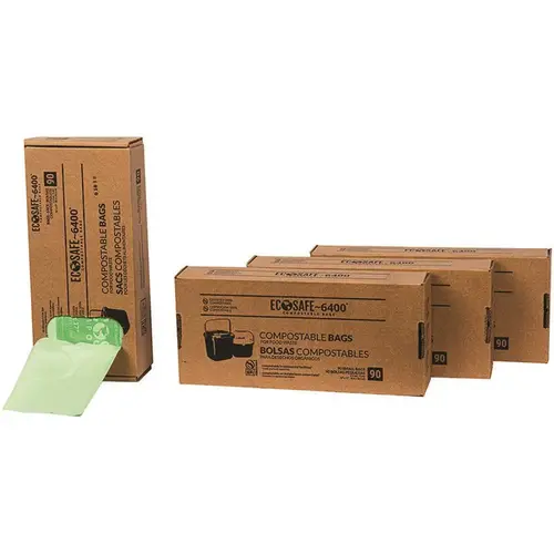 0.6 mil 16 in. x 17 in. 2.5 Gal. Compostable Kitchen Bin Liners Green - pack of 900