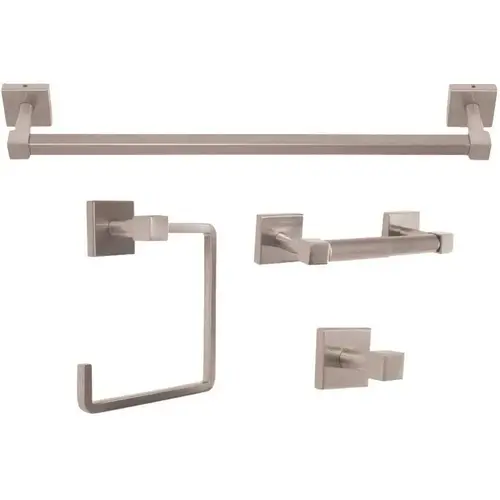 Karsen Bath Hardware Set in Satin Nickel Karsen Bath Hardware Set in Satin Nickel