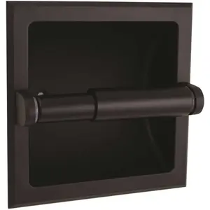 Design House 544554 Millbridge Recessed Wall Mounted Toilet Tissue Holder in Matte Black