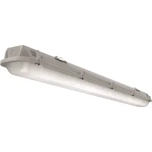 Lithonia Lighting CSVT L96 10000LM MVOLT 40K 80CRI Contractor Select CSVT 8 ft. 128-Watt Equivalent Integrated LED Gray Strip Light Fixture, 4000K Color/Finish Family