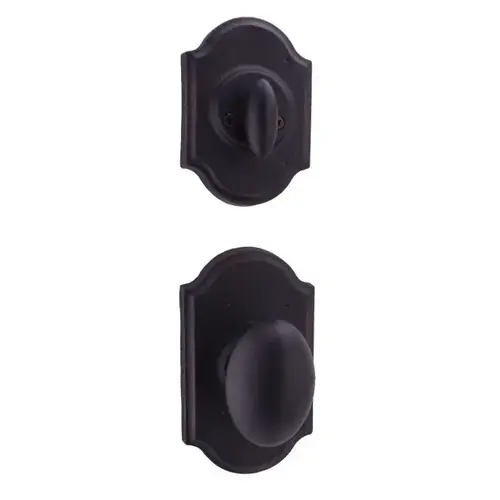 Durham Castletown Interior Single Cylinder Handleset Trim with Adjustable Latch and Round Corner Strikes Oil Rubbed Bronze Finish Durham Castletown Interior Single Cylinder Handleset Trim with Adjustable Latch and Round Corner Strikes Oil Rubbed Bronze Finish