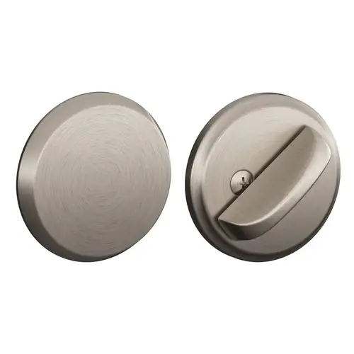 One-Sided Deadbolt with Exterior Plate Deadlock, Triple Option Latch, Round Corner Strike with Reinforcer, Satin Nickel Plated Clear Coated Satin Nickel Plated Clear Coated One-Sided Deadbolt with Exterior Plate Deadlock, Triple Option Latch, Round Corner Strike with Reinforcer, Satin Nickel Plated Clear Coated Satin Nickel Plated Clear Coated
