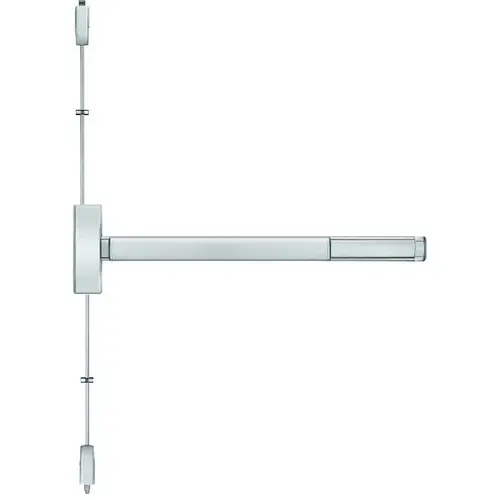 Fire Rated 3' Apex Surface Vertical Rod Wide Style Night Latch Exit Device Satin Stainless Steel Finish