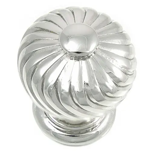 1 1/4" Knob - French Twist - Polished Nickel