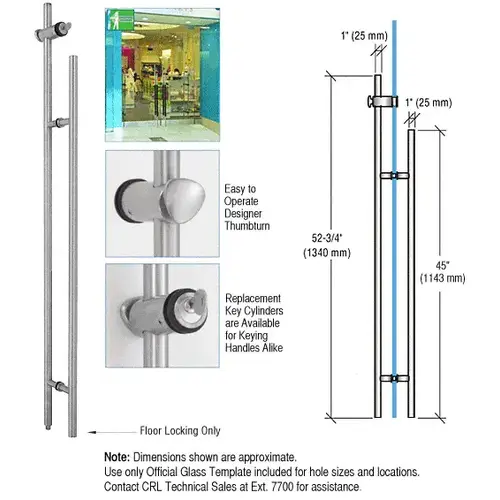Brushed Stainless 52-3/4" Locking Ladder Pull Brushed Stainless 52-3/4" Locking Ladder Pull