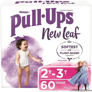 HUGGIES 53239 Pull-Ups New Leaf Girls' Potty Training Pants, 2T-3T Multi-Colored - pack of 60