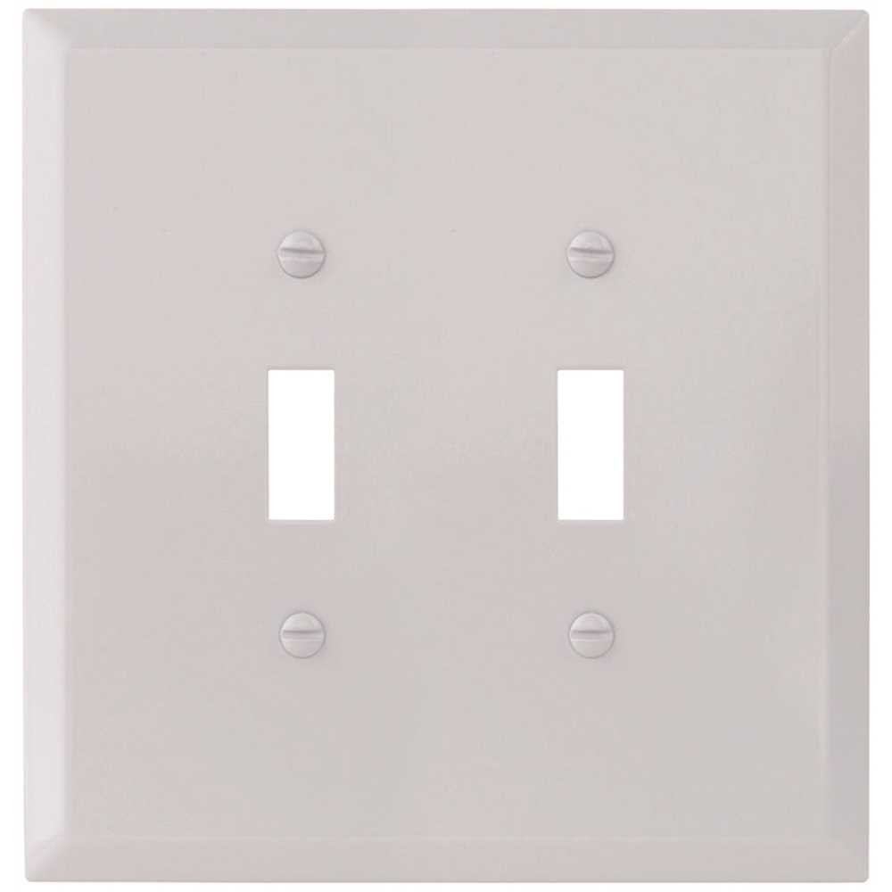 Titan3 Technology TPMSJW-TT White Smooth 2-Gang Toggle Jumbo Metal Wall Plate