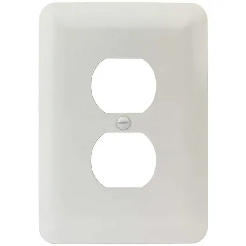 White Smooth 1-Gang Duplex Maxi Metal Wall Plate