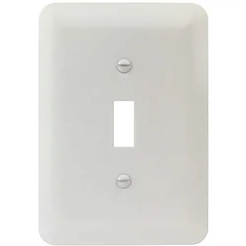 White Smooth 1-Gang Toggle Maxi Metal Wall Plate - pack of 25
