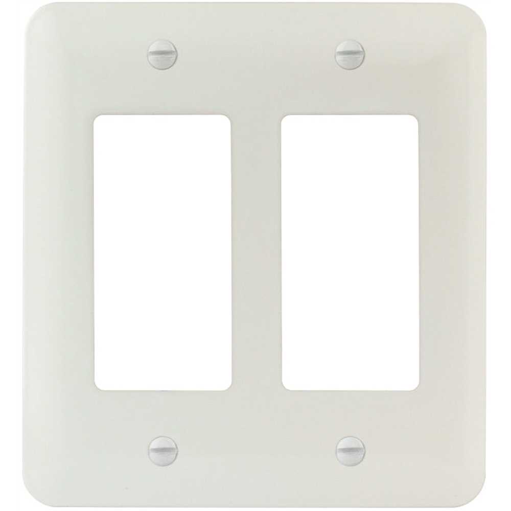 Titan3 Technology TPMSPW-RR White Smooth 2-Gang Rocker Princess Metal Wall Plate
