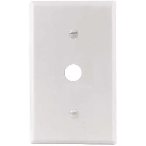White Smooth 1-Gang Coaxial Standard Metal Wall Plate