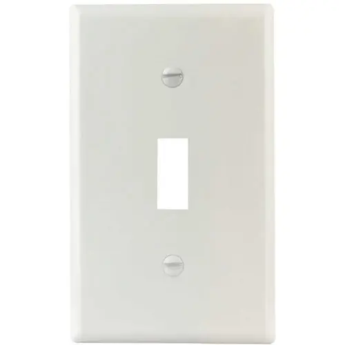 White Smooth 1-Gang Toggle Standard Metal Wall Plate - pack of 25 White Smooth 1-Gang Toggle Standard Metal Wall Plate - pack of 25