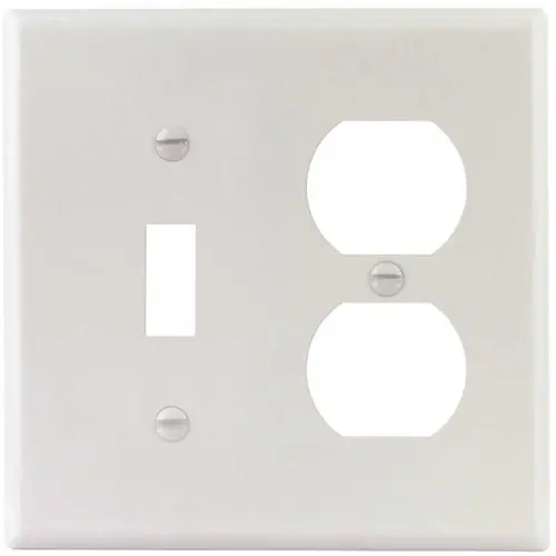 White Smooth 2-Gang Toggle/Duplex Standard Metal Wall Plate - pack of 10 White Smooth 2-Gang Toggle/Duplex Standard Metal Wall Plate - pack of 10