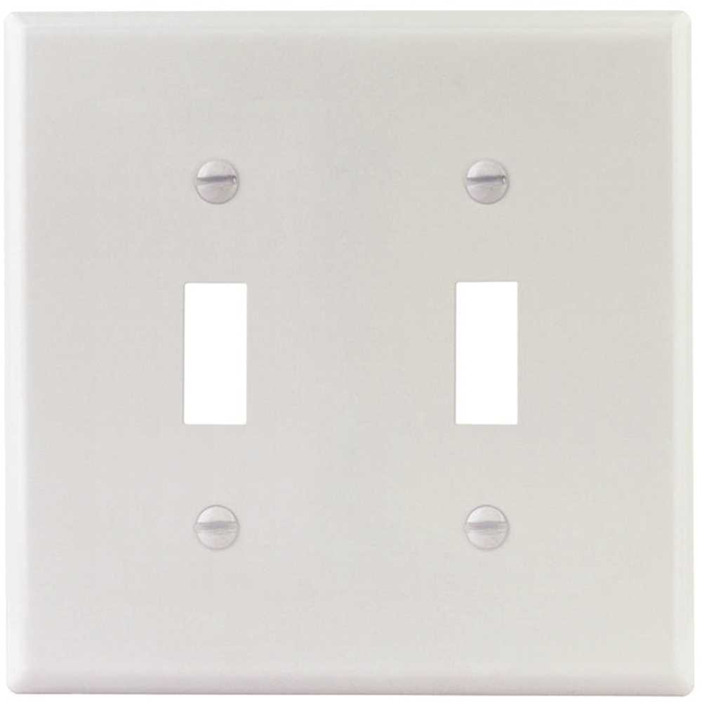 Titan3 Technology TPMSSW-TT White Smooth 2-Gang Toggle Standard Metal Wall Plate