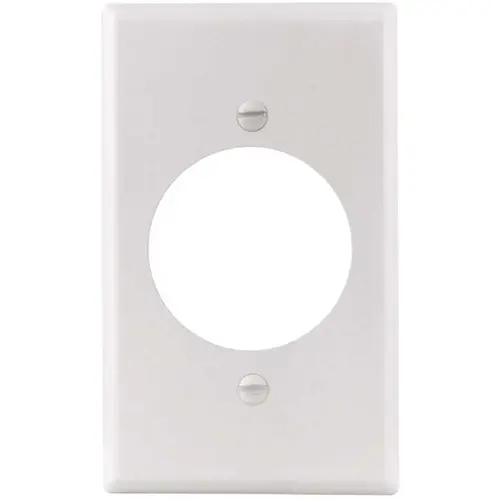 White Smooth 1.406 in. 1-Gang Single Receptacle Standard Metal Wall Plate