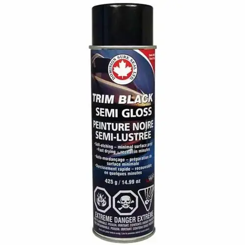 Trim Paint, 15 oz Aerosol Can, Aerosol, Semi Gloss Black