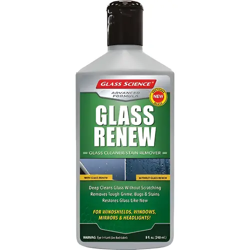 Glass Renew Cleanser and Stain Remover Deep Cleans Without Scratches, 8 oz