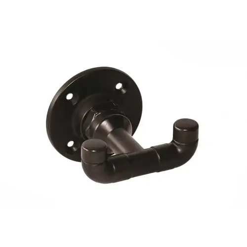 Kimball Double Robe Hook, Satin Black Finish