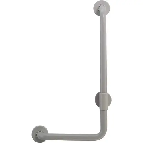 36 in. Contractor Antimicrobial Vinyl Coated L-Shape Grab Bar in Light Gray