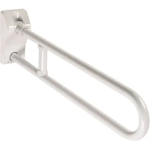 33 in. Antimicrobial Vinyl Coated Folding Grab Bar in White 33 in. Antimicrobial Vinyl Coated Folding Grab Bar in White