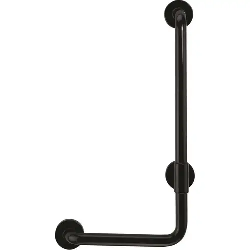 36 in. Contractor Antimicrobial Vinyl Coated L-Shape Grab Bar in Black 36 in. Contractor Antimicrobial Vinyl Coated L-Shape Grab Bar in Black