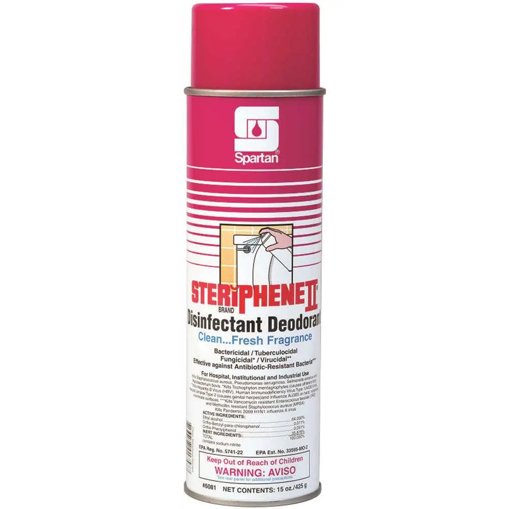 Spartan Steriphene II Brand 20 oz. Aerosol Can Citrus Scent Disinfectant Deodorant Light Yellow - pack of 12 608100-XCP12 Spartan Steriphene II Brand 20 oz. Aerosol Can Citrus Scent Disinfectant Deodorant Light Yellow - pack of 12 608100-XCP12