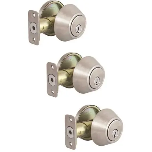 Stainless Steel Single Cylinder Deadbolt with KW1 Keyway Keyed Alike - pack of 3 Stainless Steel Single Cylinder Deadbolt with KW1 Keyway Keyed Alike - pack of 3